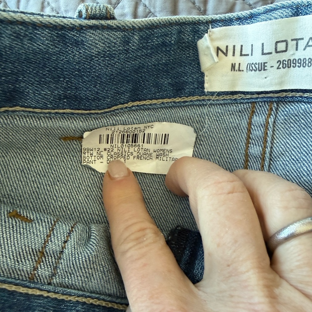 Nili Lotan Midrise Military cropped Blue Women's Jeans Sz 27 NWT - Picture 8 of 11